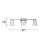 Dalton 24" Wide Chrome Bathroom Vanity With Clear Crystal Shade
