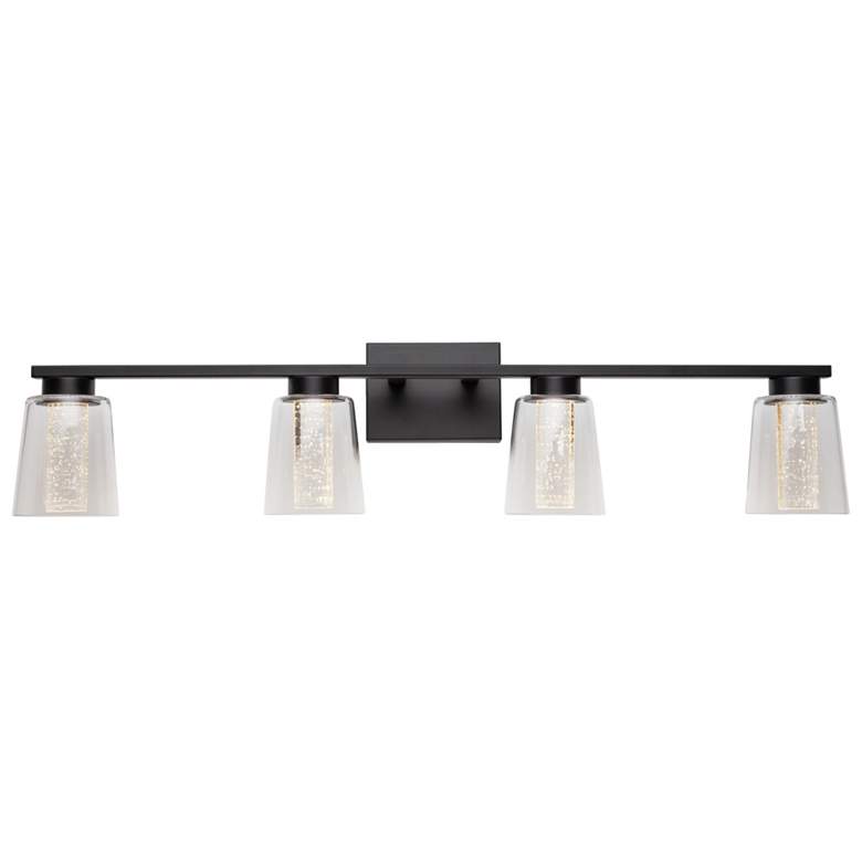Image 1 Dalton 33.25" Wide Black Bathroom Vanity With Clear Crystal Shade