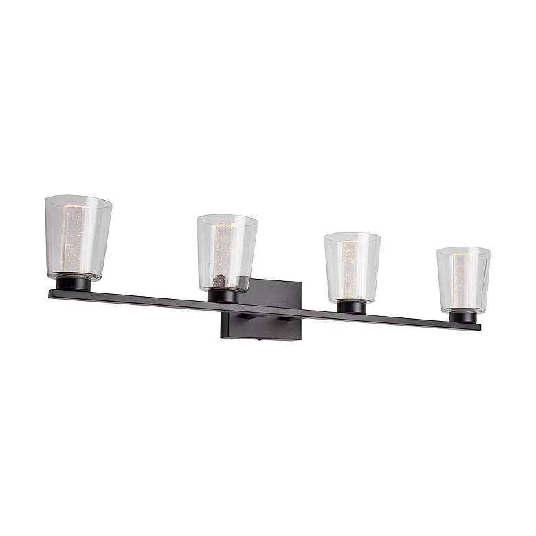 Image 4 Dalton 33.25" Wide Black Bathroom Vanity With Clear Crystal Shade more views