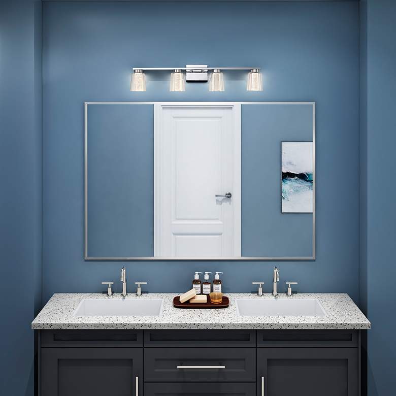 Image 7 Dalton 33.25" Wide Chrome Bathroom Vanity With Clear Crystal Shade more views