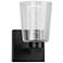 Dalton 4.25" Wide Black Bathroom Sconce With Clear Crystal Shade