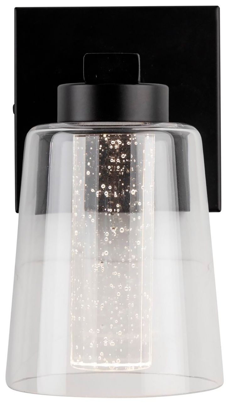 Image 6 Dalton 4.25" Wide Black Bathroom Sconce With Clear Crystal Shade more views