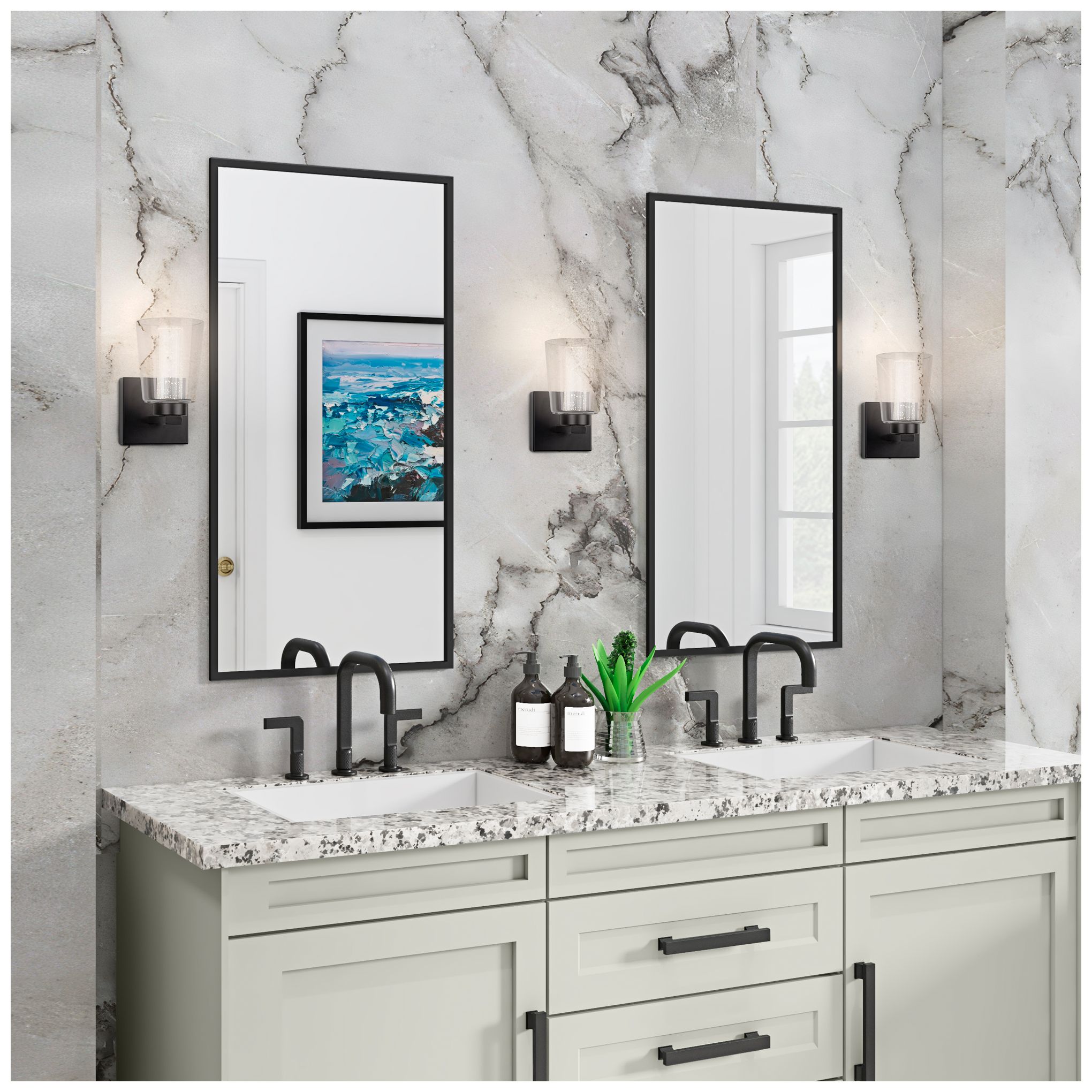 Image 7 Dalton 4.25" Wide Black Bathroom Sconce With Clear Crystal Shade more views