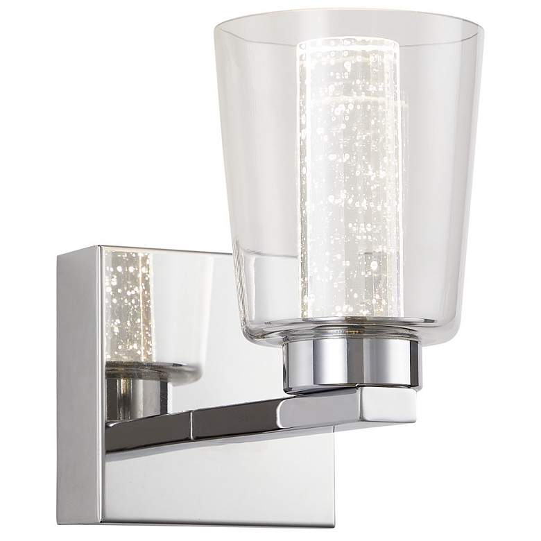 Image 1 Dalton 4.25" Wide Chrome Bathroom Sconce With Clear Crystal Shade