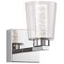 Dalton 4.25" Wide Chrome Bathroom Sconce With Clear Crystal Shade