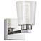 Dalton 4.25" Wide Chrome Bathroom Sconce With Clear Crystal Shade