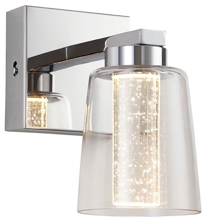 Image 3 Dalton 4.25" Wide Chrome Bathroom Sconce With Clear Crystal Shade more views