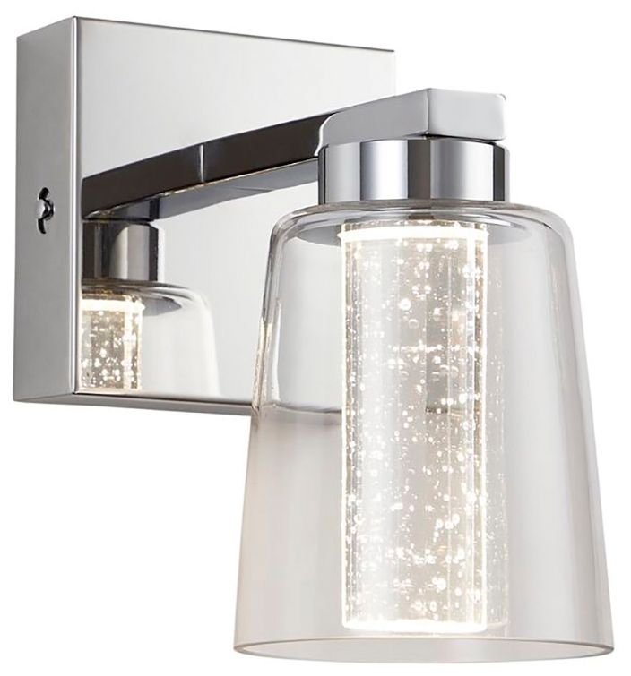 Image 4 Dalton 4.25" Wide Chrome Bathroom Sconce With Clear Crystal Shade more views