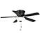 Dalton 52" Indoor/Outdoor Matte Black Ceiling Fan with Light Kit, Wet