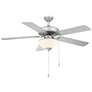 Dalton 52" Indoor/Outdoor Painted Brushed Nickel Fan w/ Light, Wet Rat