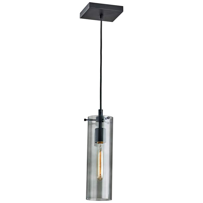 Image 5 Dalton 6" Wide Black Metal Glass Tube Mini Pendant more views