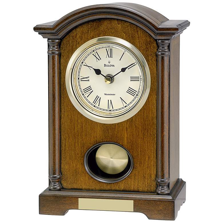 Dalton 9 1/2&quot; High Westminster Melody Bulova Table Clock