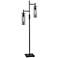 Dalton Black Metal 2-Light Floor Lamp
