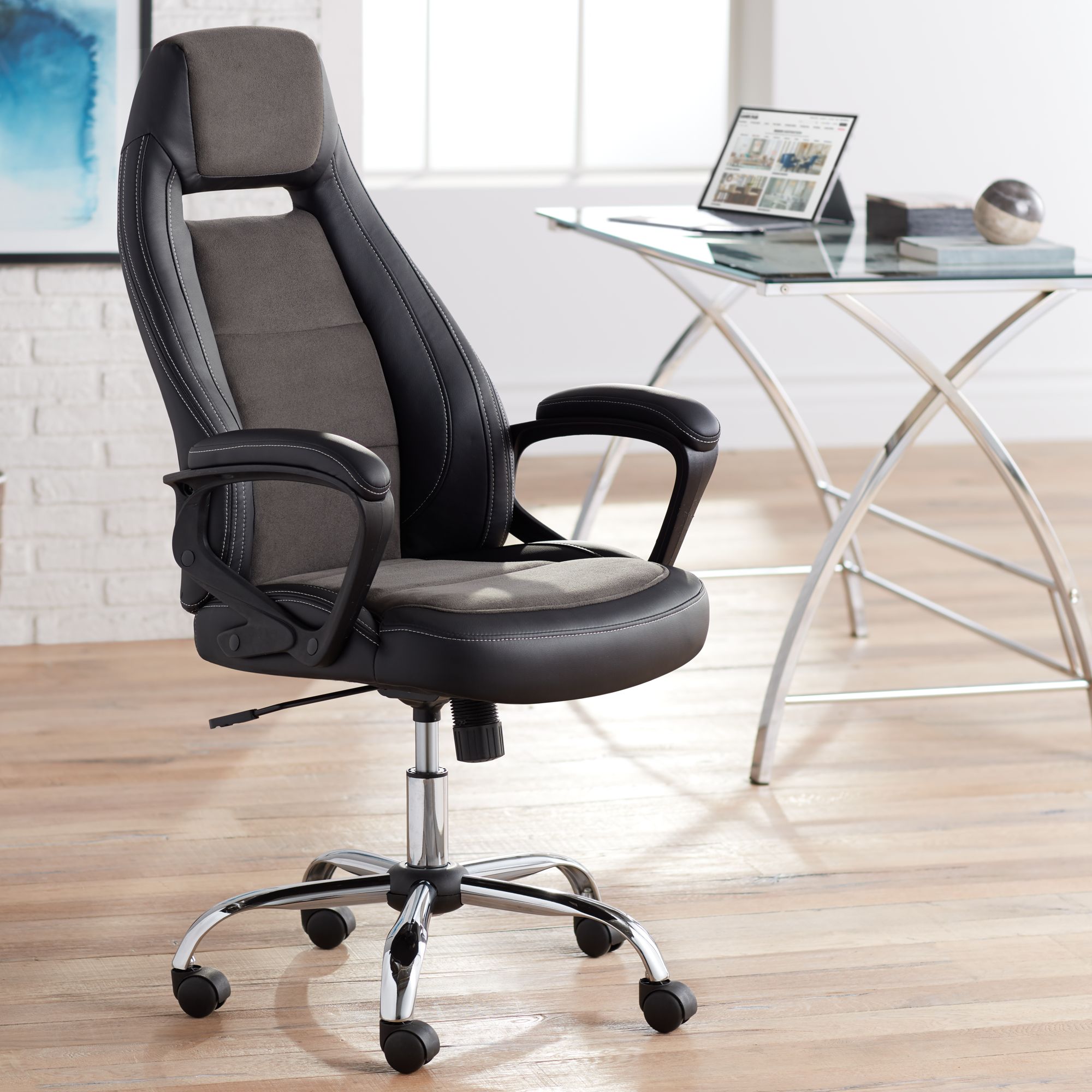 Office Chairs New Home Office Desk Chairs Lamps Plus   Dalton High Back Adjustable Swivel Office Chair  63m83cropped 