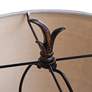 Dalton Table Lamp - Dark Brown Finish - Beige Hardback Fabric Shade