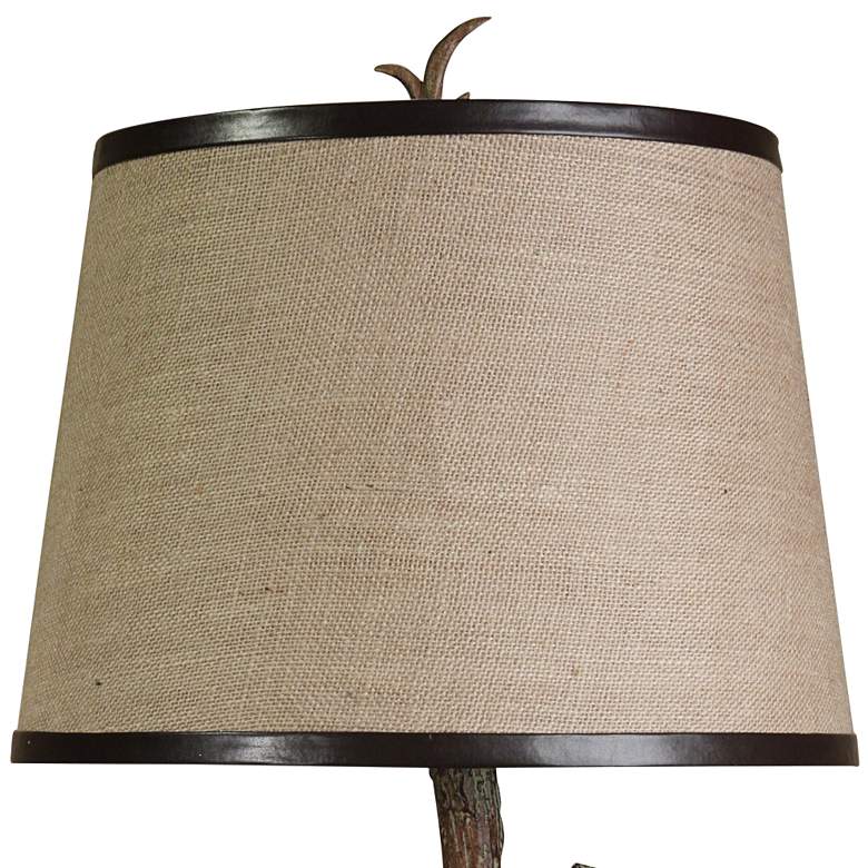 Image 4 Dalton Table Lamp - Dark Brown Finish - Beige Hardback Fabric Shade more views