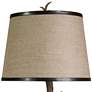 Dalton Table Lamp - Dark Brown Finish - Beige Hardback Fabric Shade