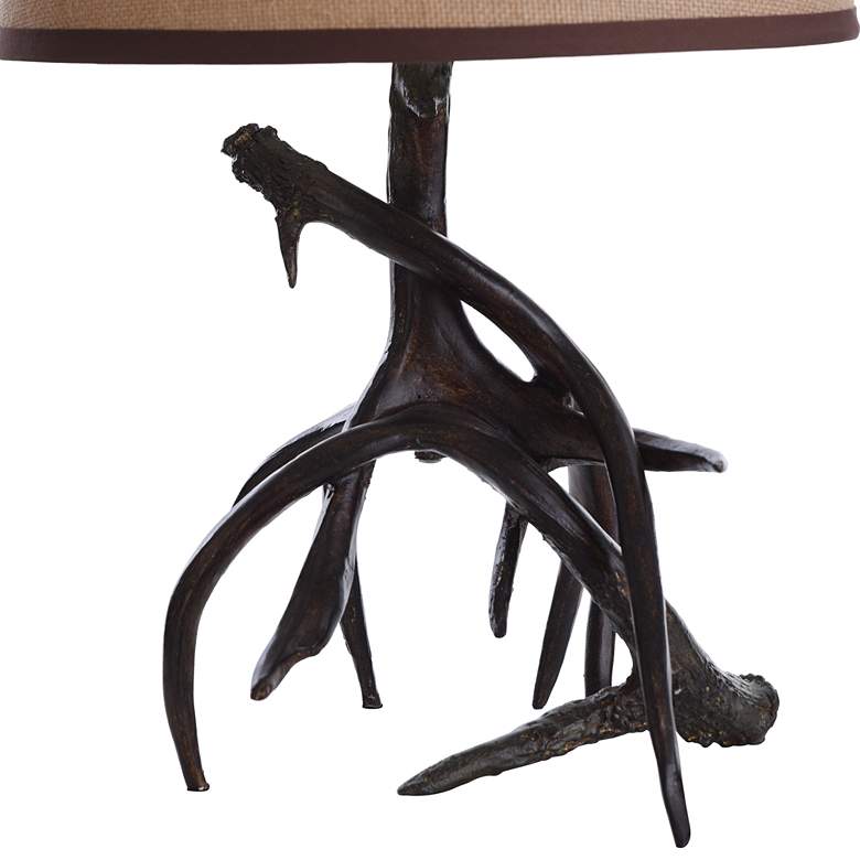 Image 5 Dalton Table Lamp - Dark Brown Finish - Beige Hardback Fabric Shade more views