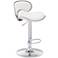 Daly White Faux Leather Adjustable Barstool