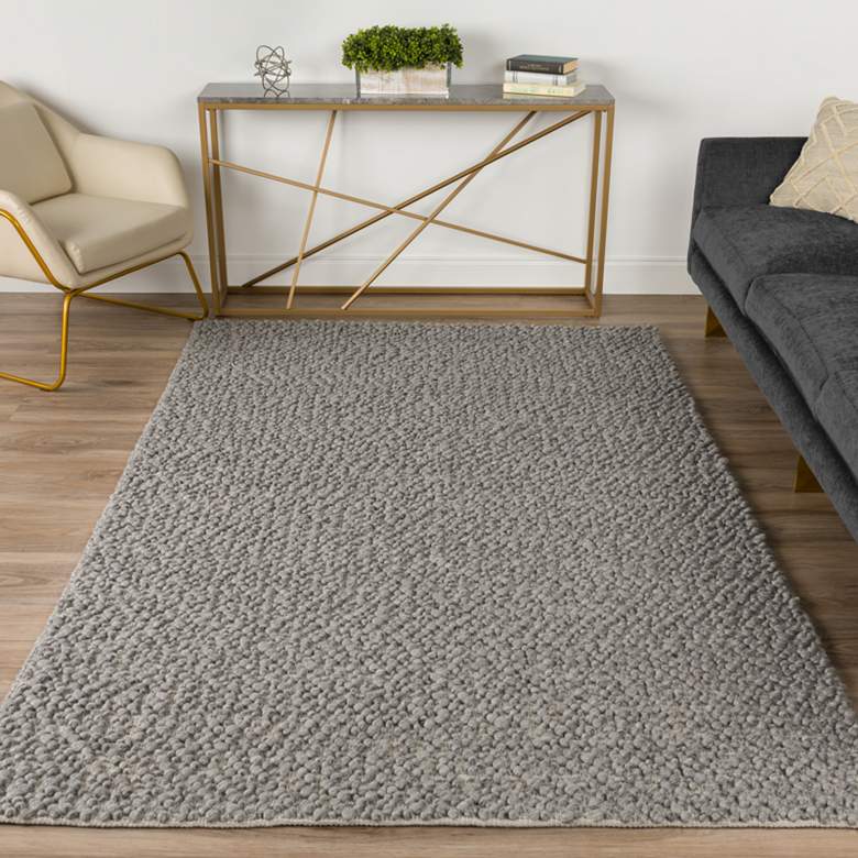 Image 1 Dalyn Gorbea GR1 5&#39;x7&#39;6 inch Pewter Wool Area Rug