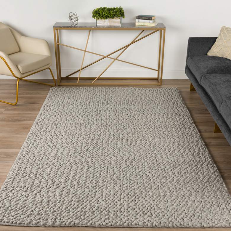 Image 1 Dalyn Gorbea GR1 5&#39;x7&#39;6 inch Silver Wool Area Rug