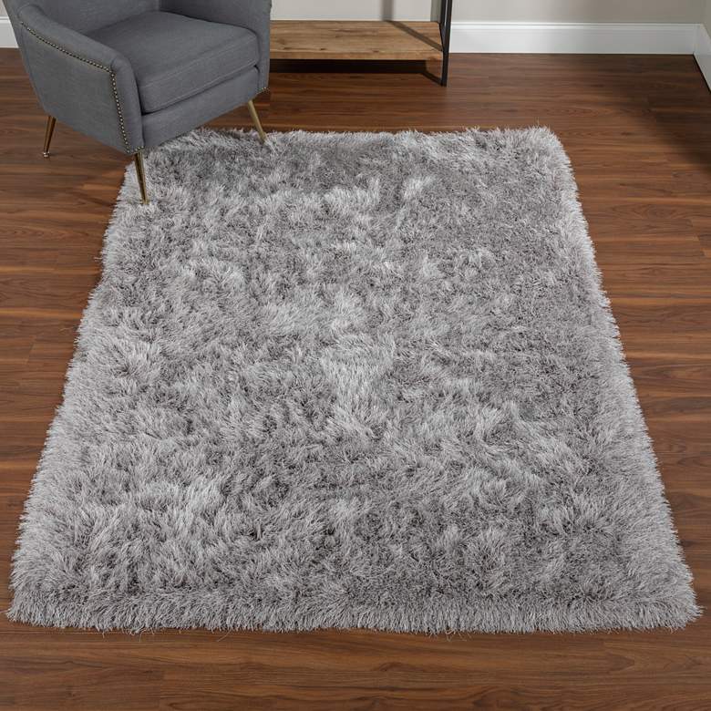 Image 1 Dalyn Impact IA100 5&#39;x7&#39;6 inch Silver and Gray Shag Area Rug