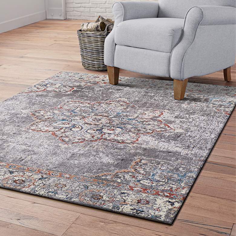 Image 1 Dalyn Lavita Woven LV522 5&#39;3 inch x 7&#39;7 inch Pewter Area Rug