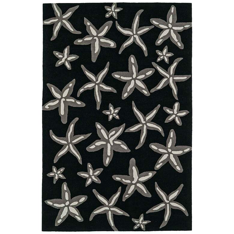 Image 1 Dalyn Seaside 5&#39; x 7&#39;6 inch Black Starfish Rectangle Area Rug