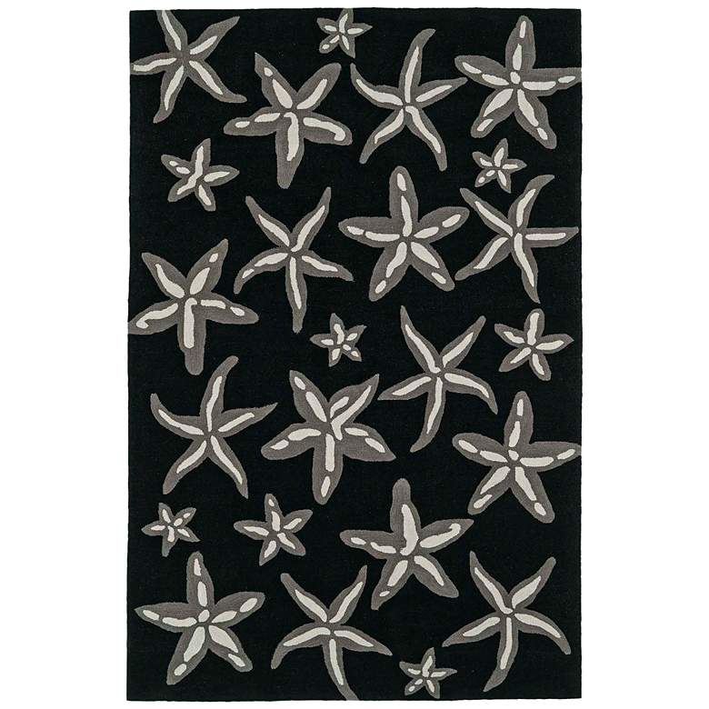 Image 1 Dalyn Seaside 5' x 7'6" Black Starfish Rectangle Area Rug