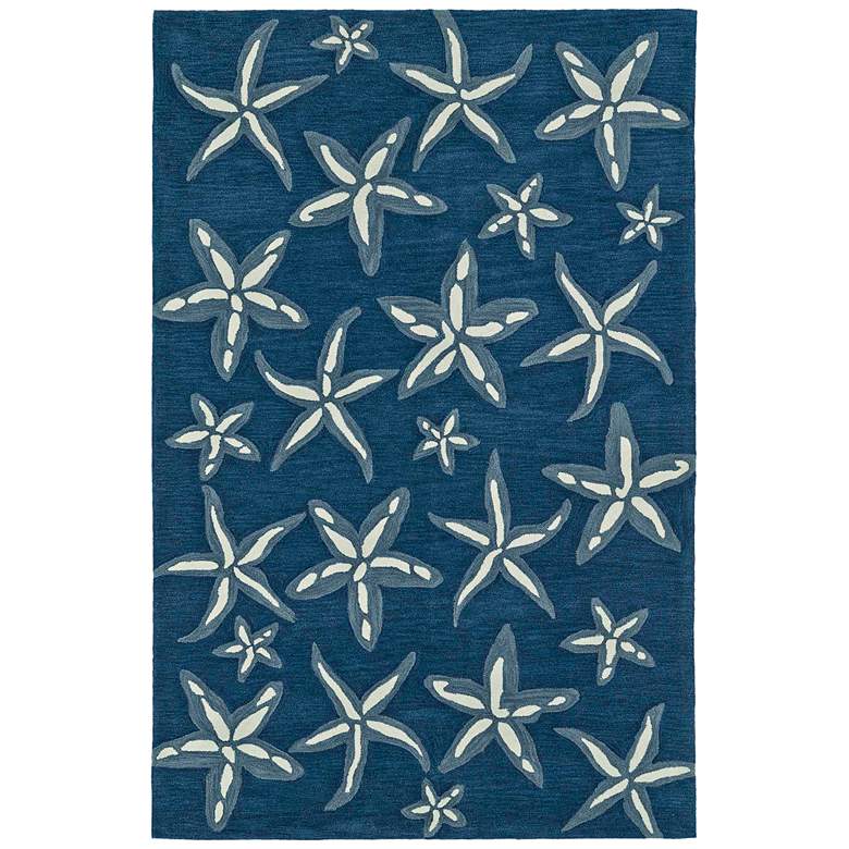 Image 1 Dalyn Seaside 5&#39; x 7&#39;6 inch Blue Starfish Rectangle Area Rug