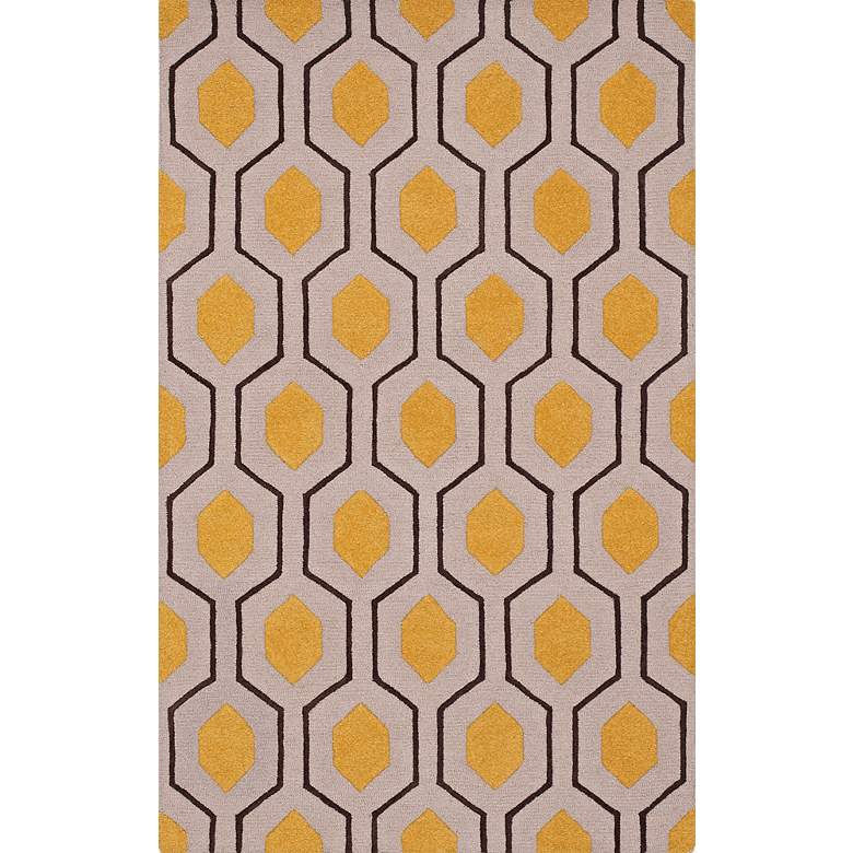 Image 1 Dalyn Tones TN1 5&#39;x7&#39;6 inch Silver and Yellow Wool Area Rug