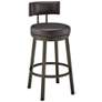 Dalza 26 in. Swivel Barstool in Mocha Finish with Brown Faux Leather