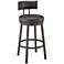 Dalza 26 in. Swivel Barstool in Mocha Finish with Brown Faux Leather