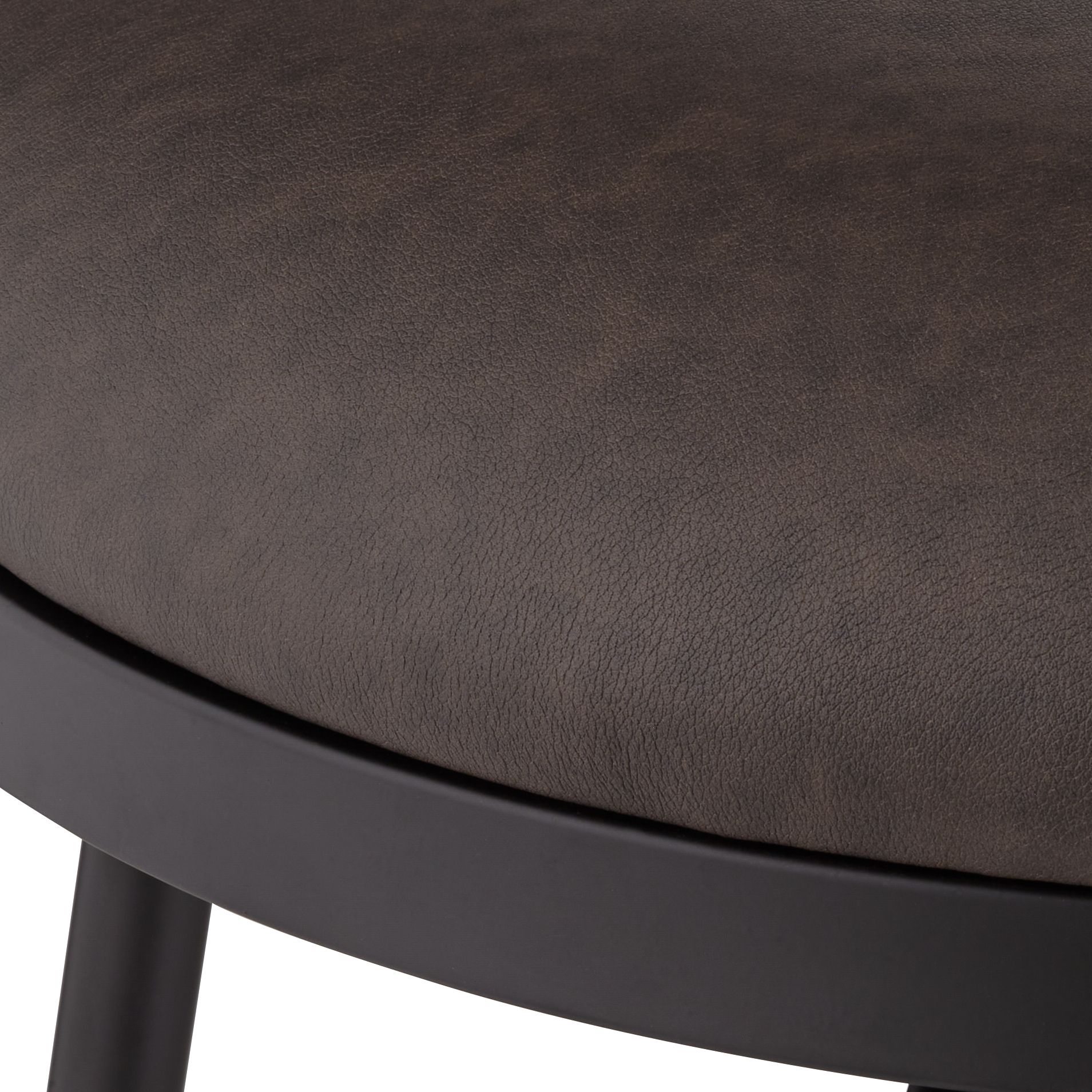 Image 4 Damari 26" Leather and Matte Black Swivel Counter Stools Set of 2 more views