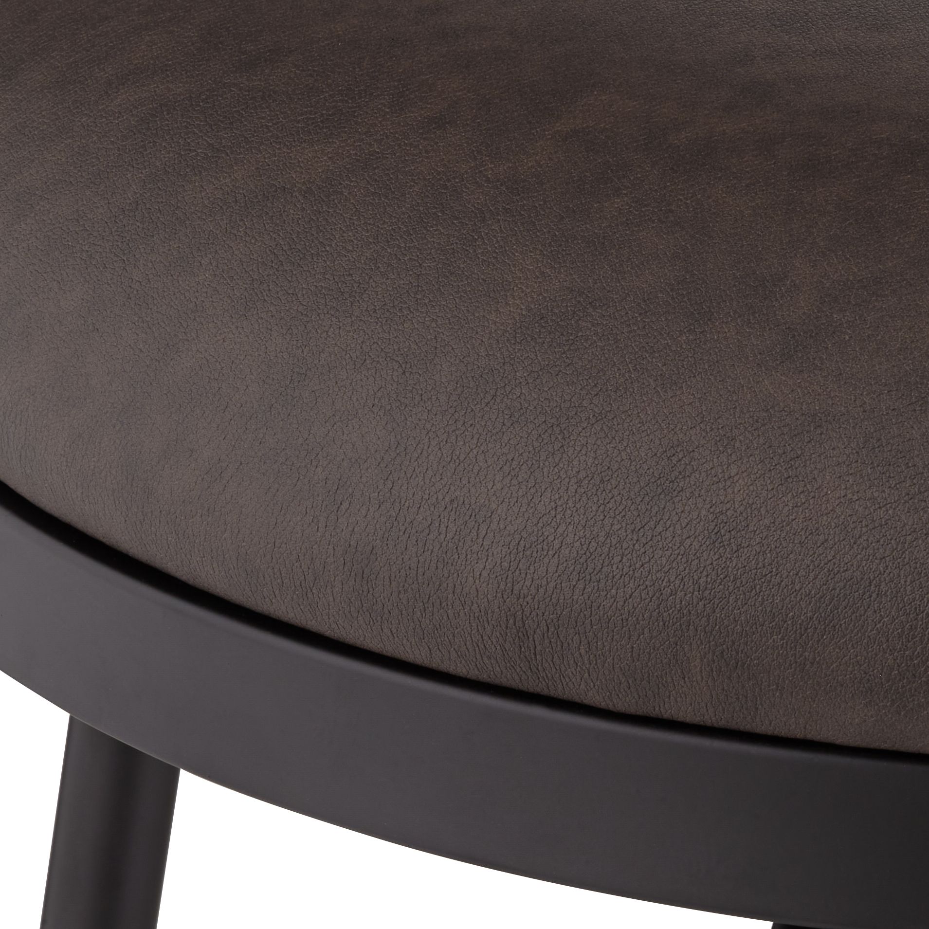 Image 5 Damari Matte Black Metal and Leather Swivel Counter Stool more views