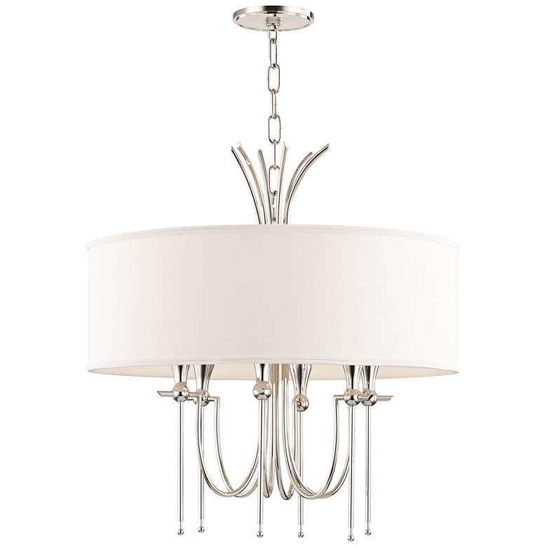 Image 1 Damaris 22" Wide Polished Nickel 6-Light Chandelier