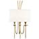 Damaris 23 1/2" High Aged Brass 3-Light Wall Sconce