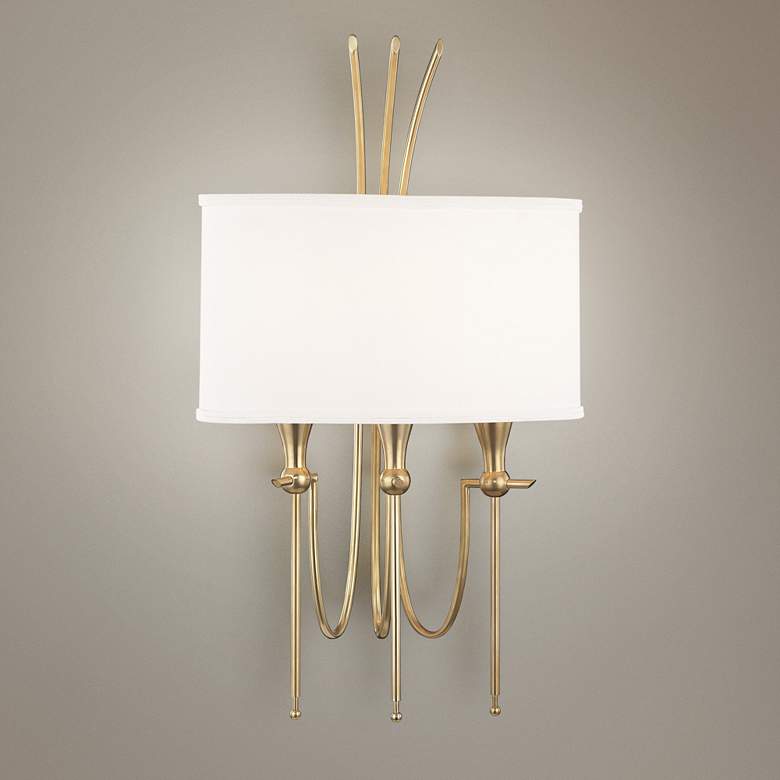 Image 1 Damaris 23 1/2 inch High Aged Brass 3-Light Wall Sconce