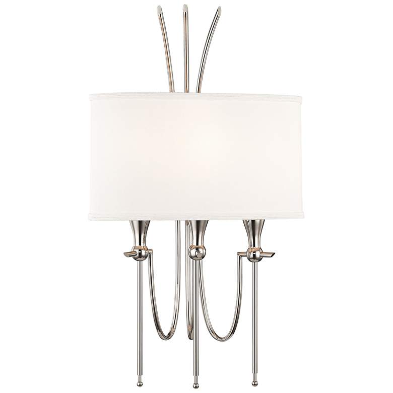Image 1 Damaris 23 1/2" High Polished Nickel 3-Light Wall Sconce