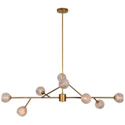 Damas 53" Wide Antique Gold 8-Light Chandelier