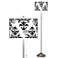 Damask Shadow Brushed Nickel Pull Chain Floor Lamp