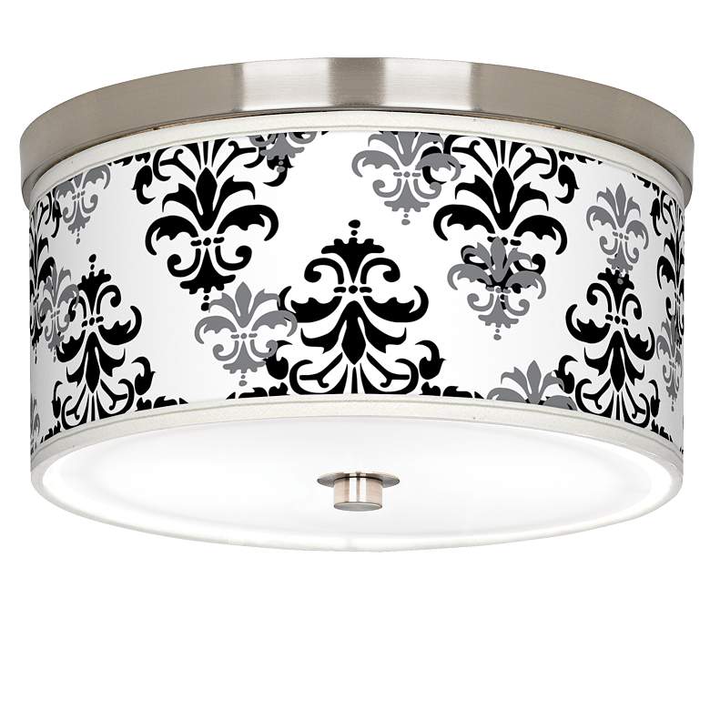 Image 1 Damask Shadow Giclee Nickel 10 1/4 inch Wide Ceiling Light