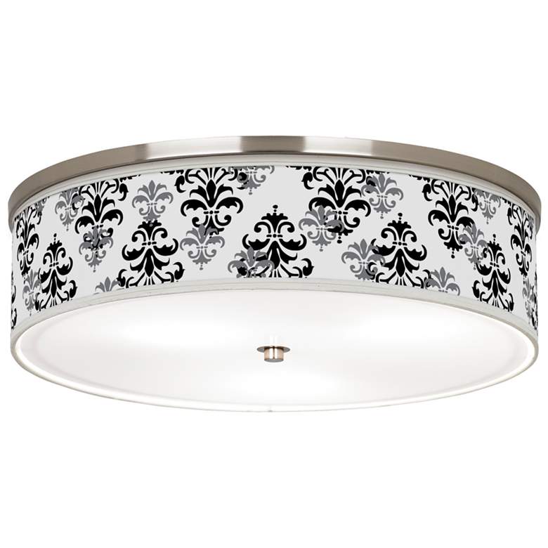 Image 1 Damask Shadow Giclee Nickel 20 1/4" Wide Ceiling Light