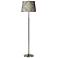 Damask Silk Brushed Steel Adjustable Floor Lamp