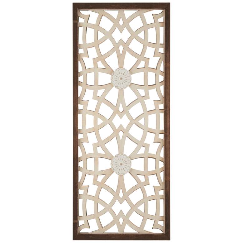 Image 2 Damask Wood Panel 37 3/4" High Wall Art