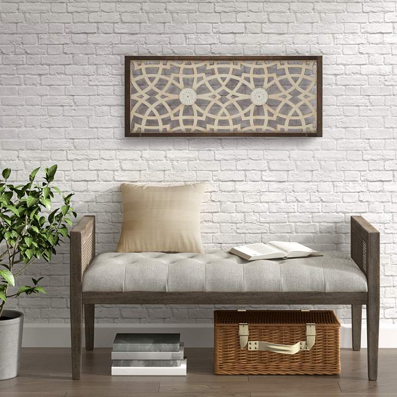 Image 1 Damask Wood Panel 37 3/4" High Wall Art