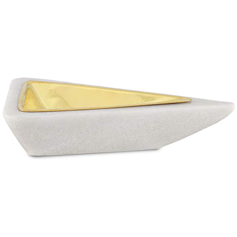 Image 1 Damini White and Polished Brass 9 1/4" Wide Decorative Tray