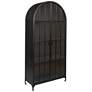 2_Damira 36" Wide Matte Black Metal Arched Curio Cabinet