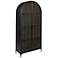 Damira 36" Wide Matte Black Metal Arched Curio Cabinet