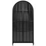 7_Damira 36" Wide Matte Black Metal Arched Curio Cabinet more views